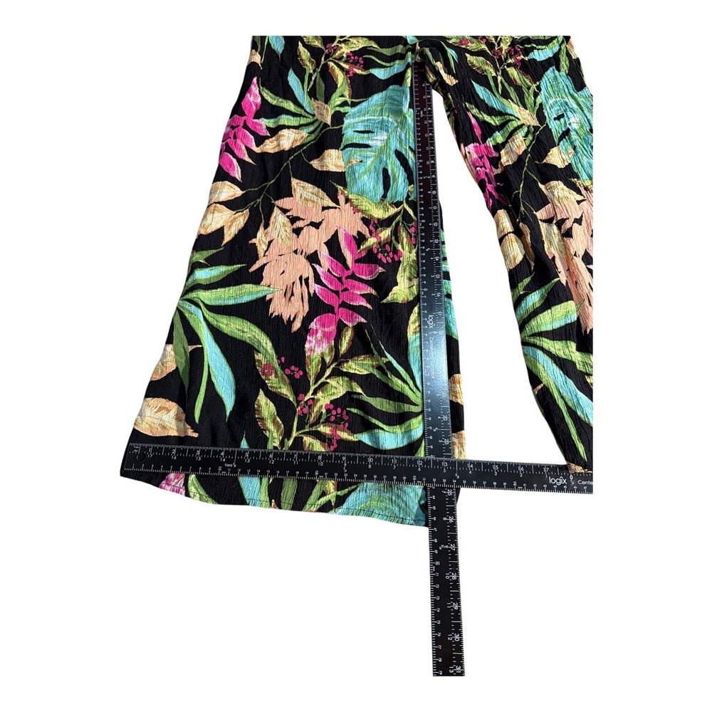 Flowy summer wide leg floral gaucho palazzo pants y2k style Rachel Roy medium - Picture 9 of 10